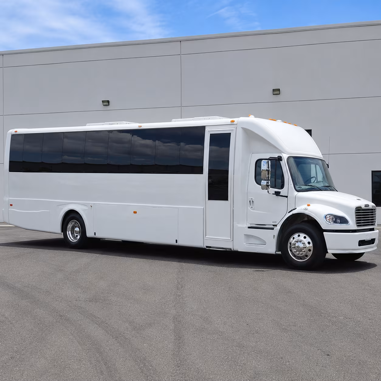 bachelorette and bachelor party buses along the long beach coast