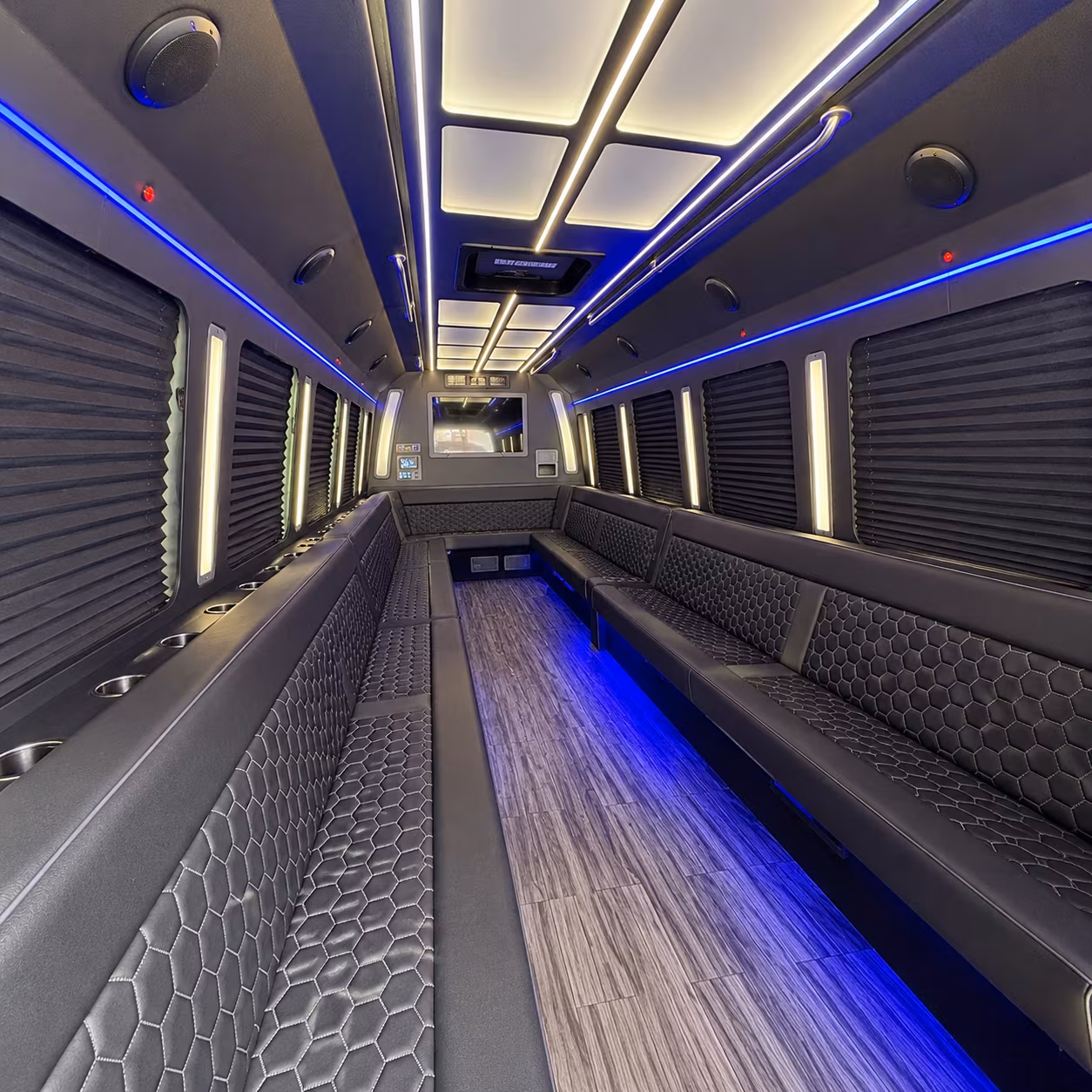 long beach 30 passenger party bus interior