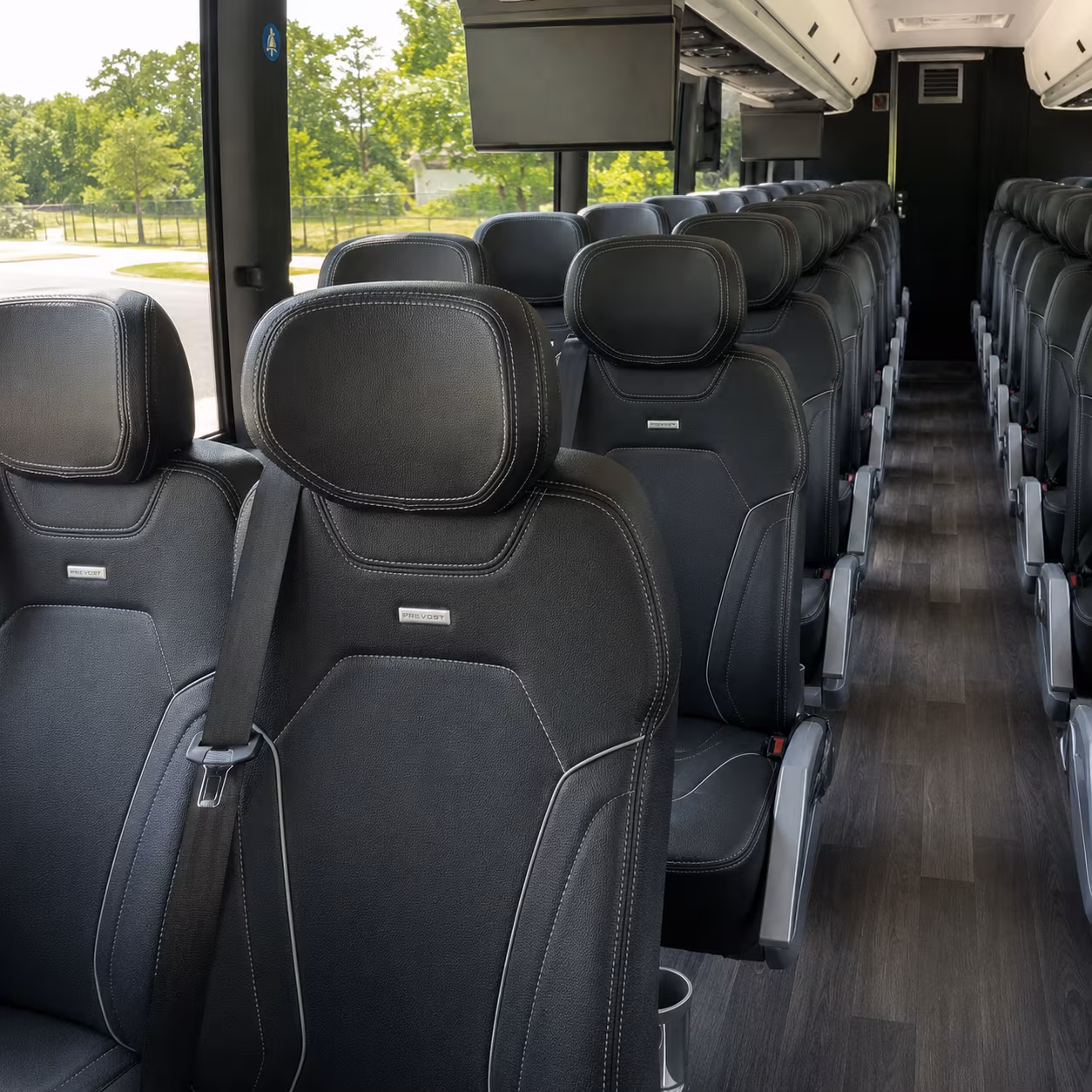 long beach charter bus rental inside